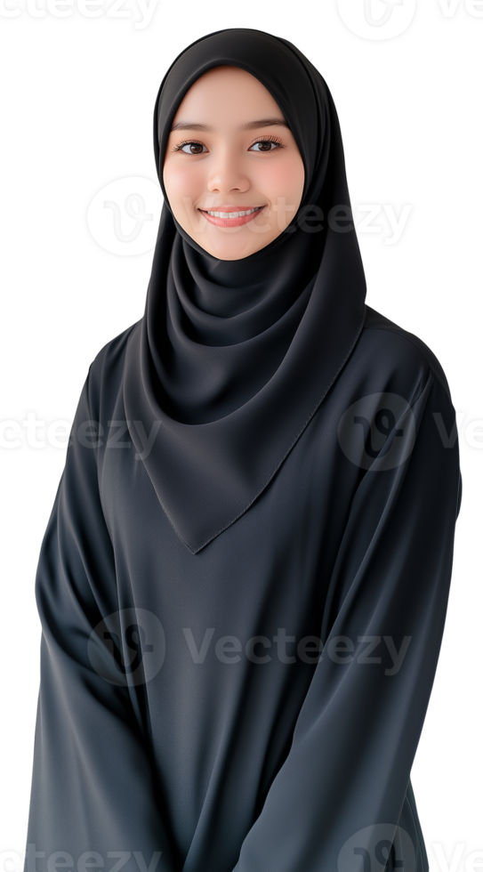 Elegant Muslimah with soft lighting on a clear background png