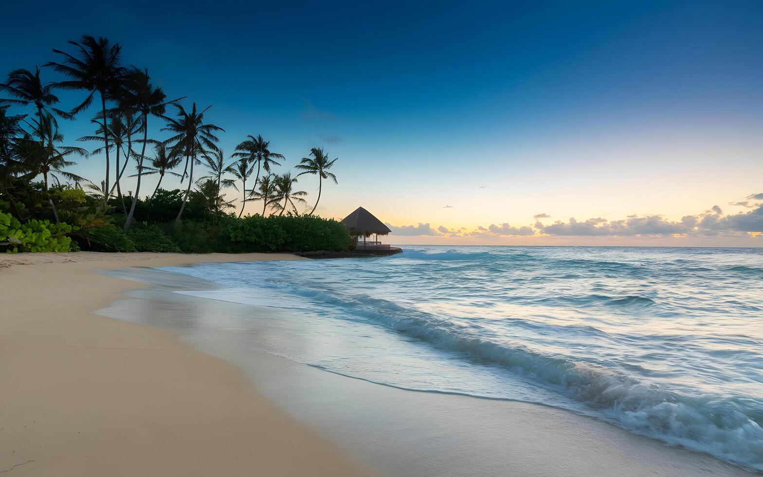 Scenic view of beach against sky photo