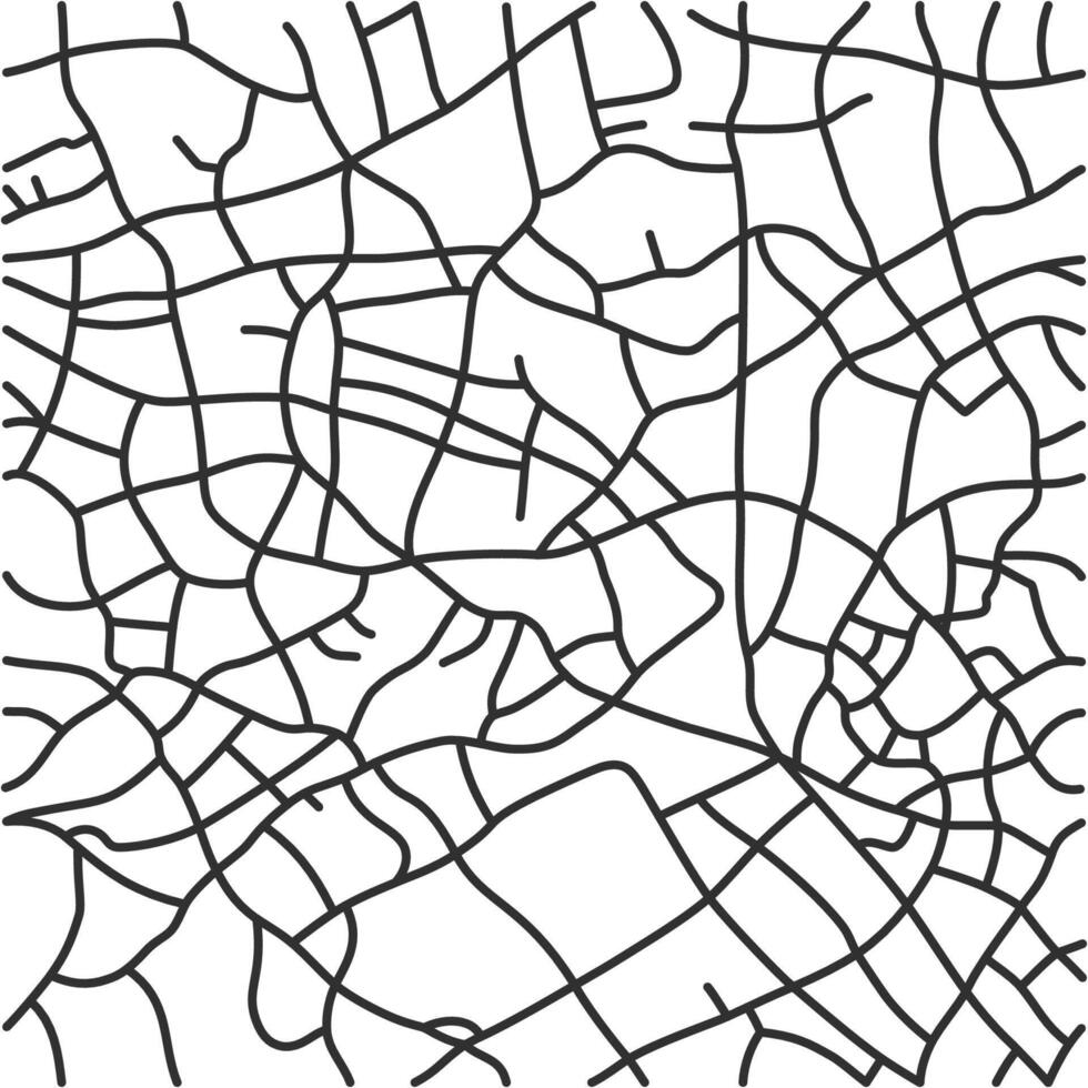 Line of city roads, town footprint plan. City map with streets, urban planning scheme. Seamless texture. Plan street map, road graphic navigation vector
