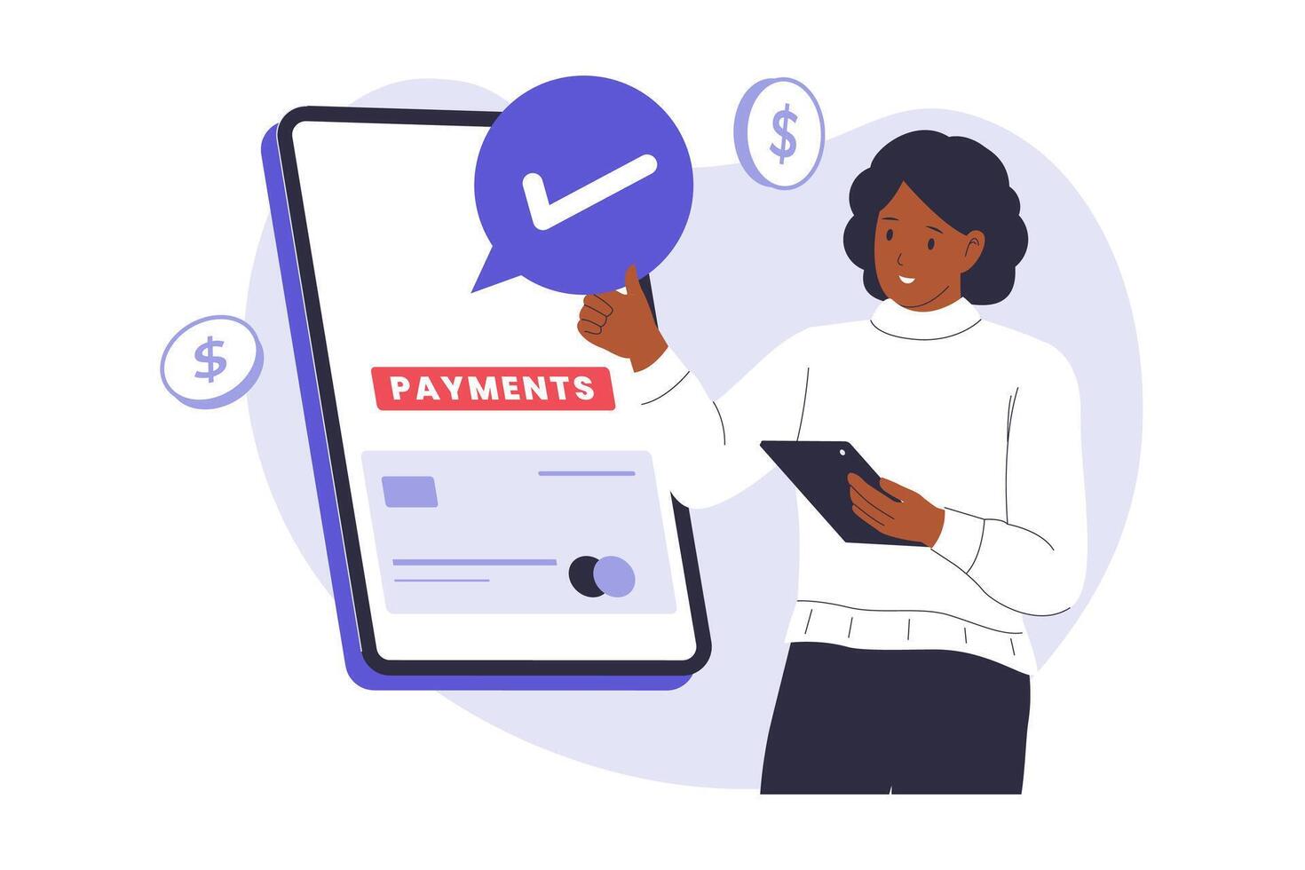 Illustration of payment successfully vector