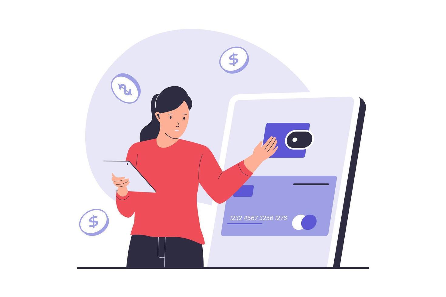 Illustration of digital wallet concept vector