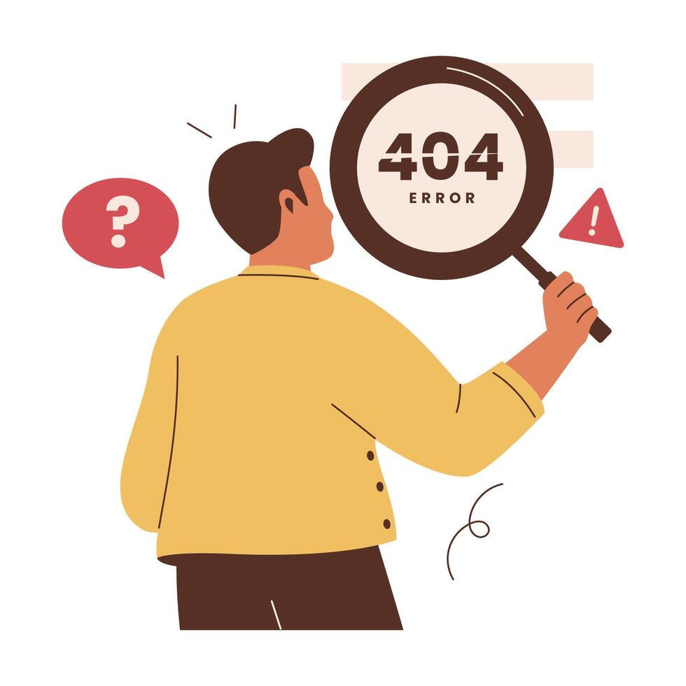 Flat design of 404 error page not found vector