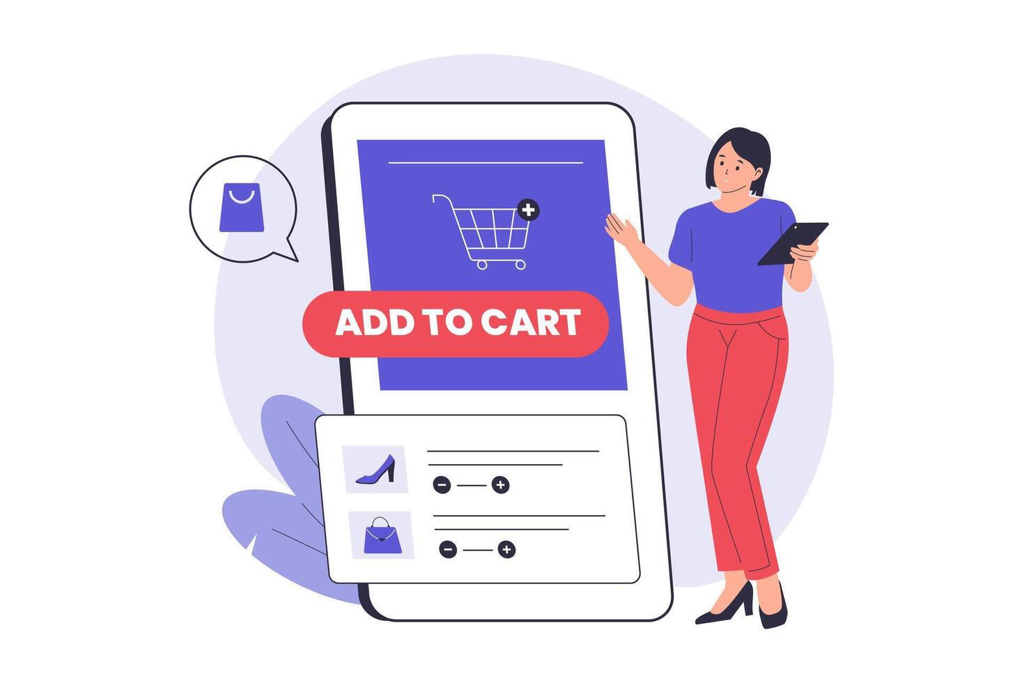 Add to cart illustration concept vector