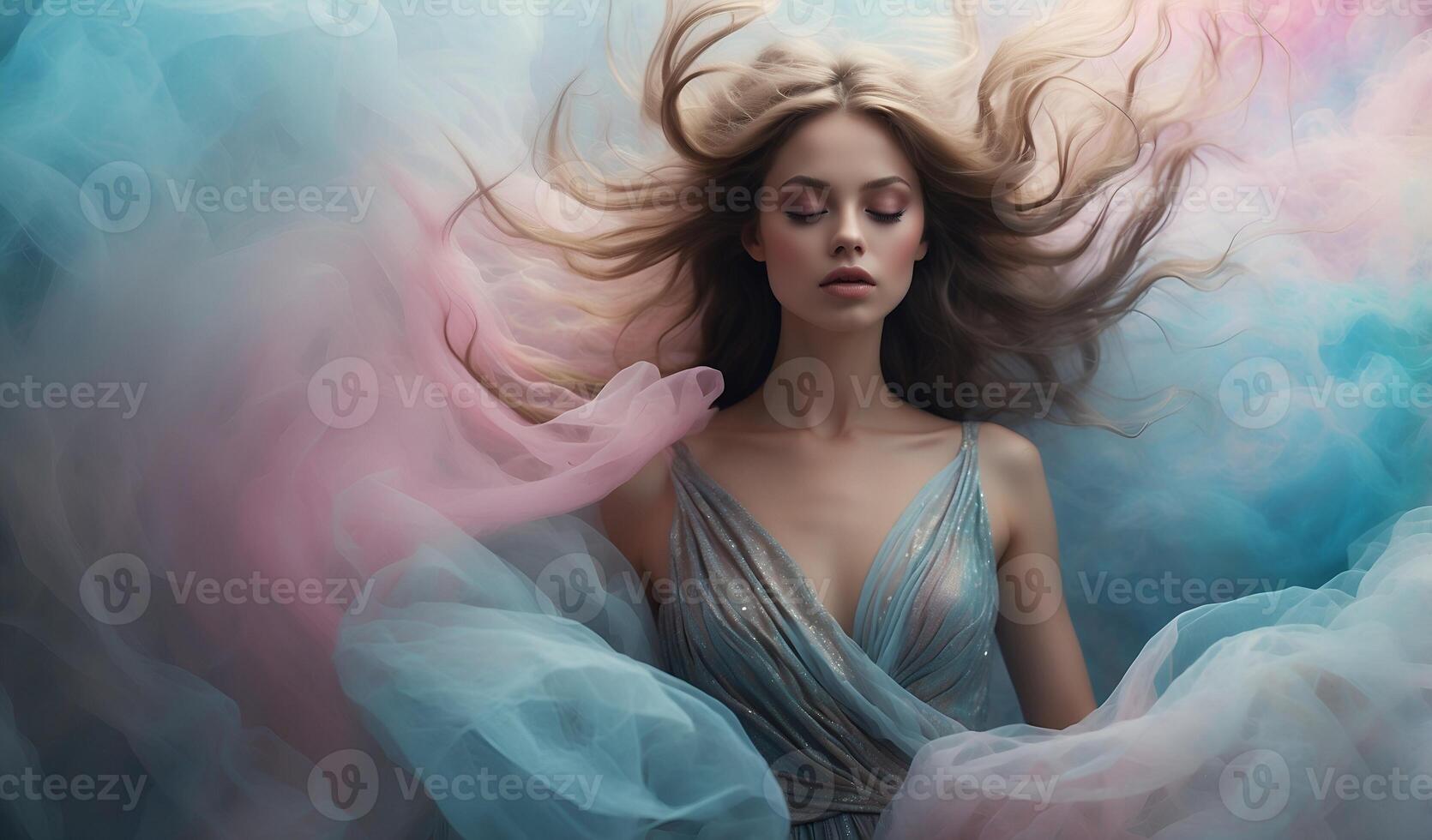 Elegant woman with abstract background photo