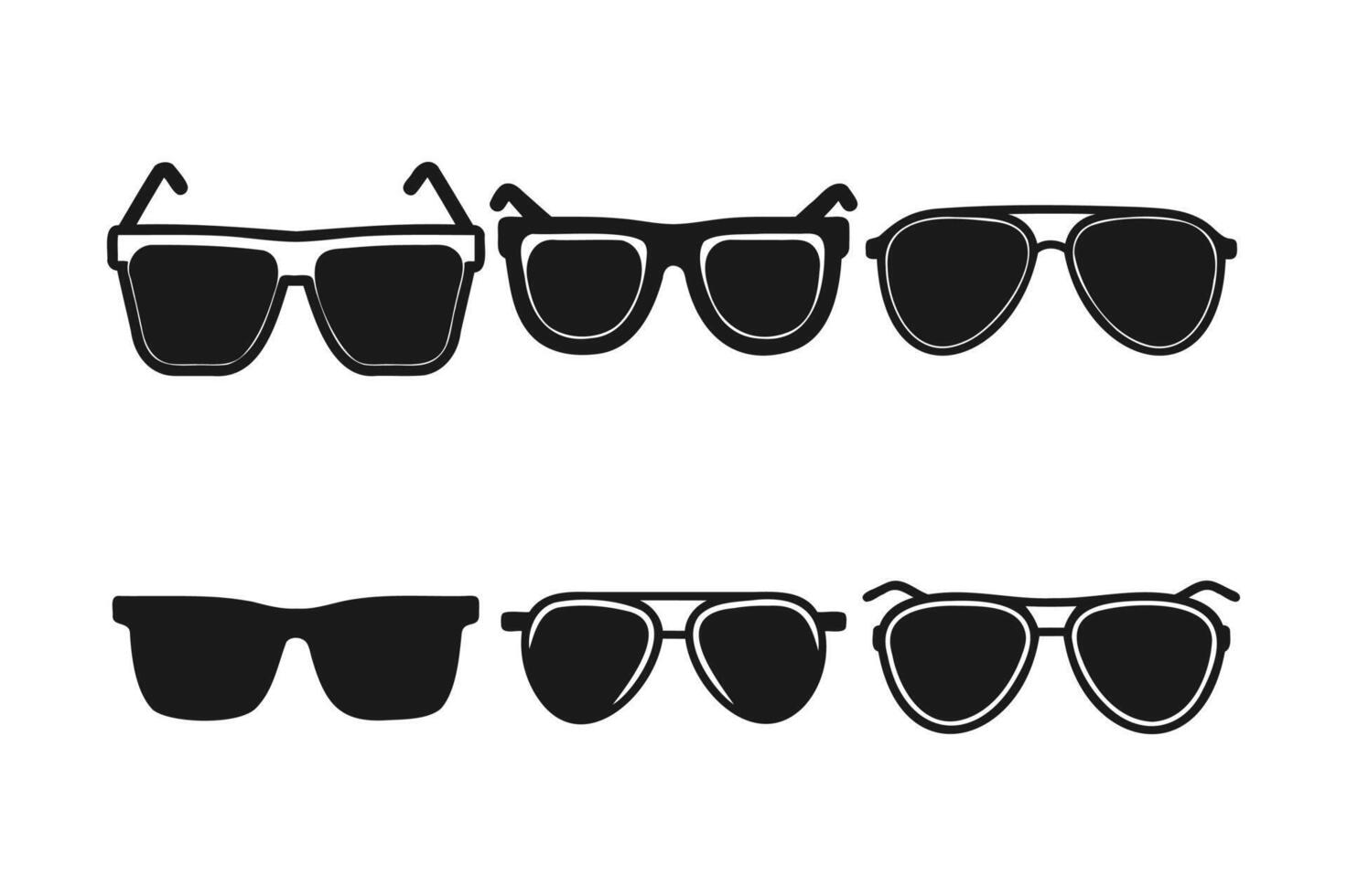 Set of Distinctive Sunglasses Styles vector