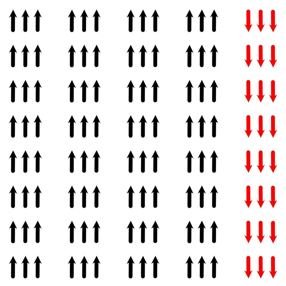 Arrow icon set cursor arrow up and down symbol icons. Modern simple solid black arrows collection web design. vector