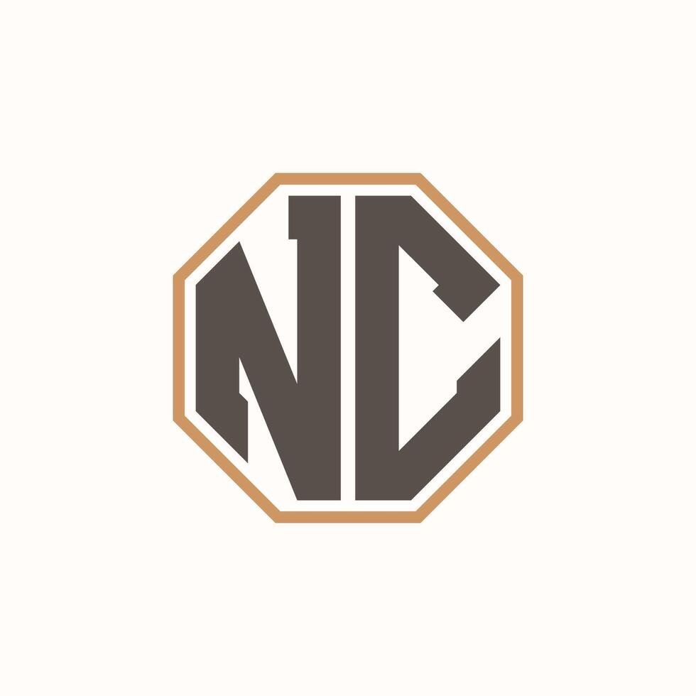 Modern Letter NC Logo for Corporate Business Brand Identity. Creative NC Logo Design. vector