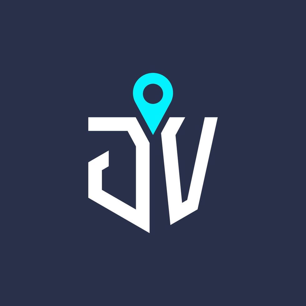 JV Location Logo Design for Recruitment and Navigation - Letter JV Logo Icon vector