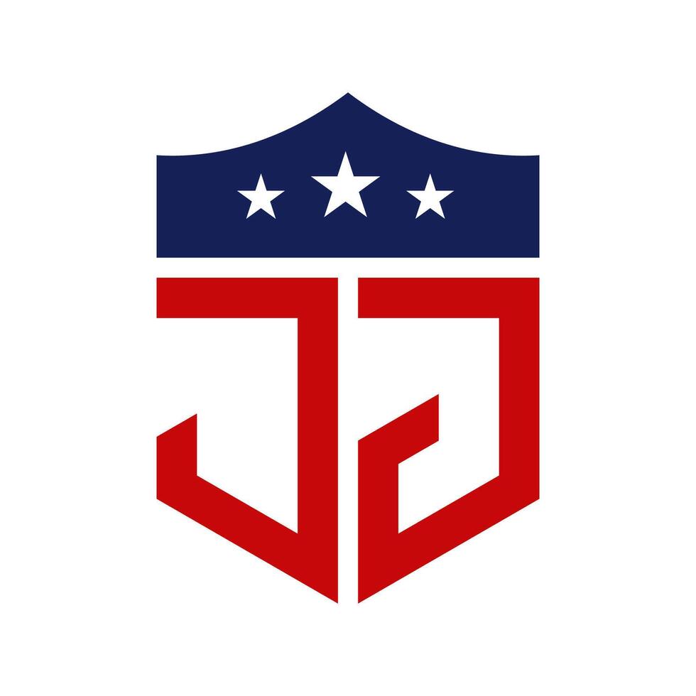 Patriotic JJ Logo Design. Letter JJ Patriotic American Logo Design for Political Campaign and any USA Event. vector