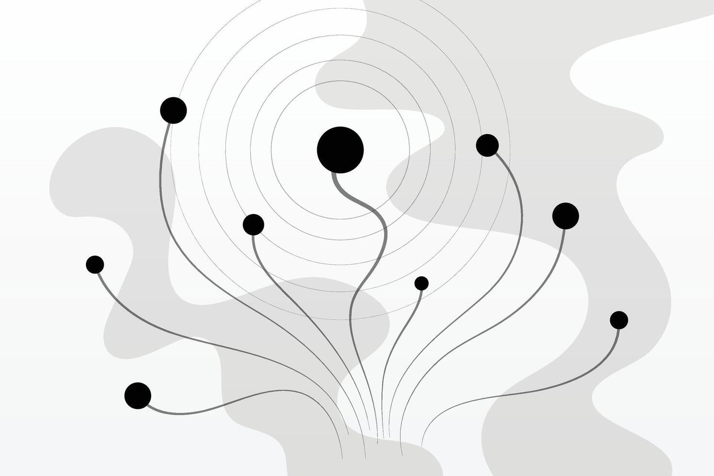 Abstract motion background with circles and lines. light tone wavy shapes backdrop. vector