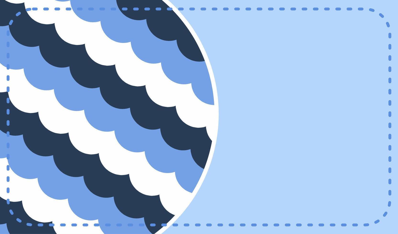 A circular pattern of overlapping waves in shades of blue, set against a solid blue background. vector