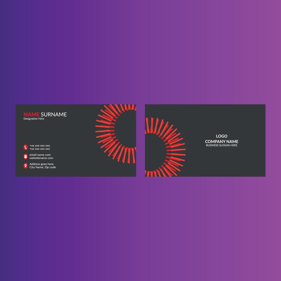 Modern Business Card Design. Abstract Layout Display for Promotional Campaign. vector