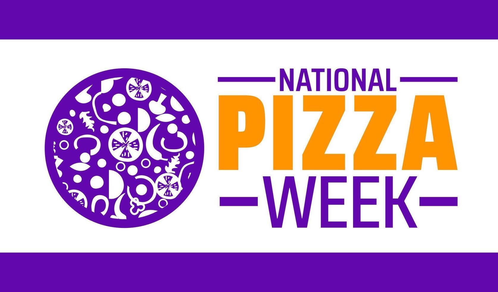 National Pizza Week background banner or poster design template vector