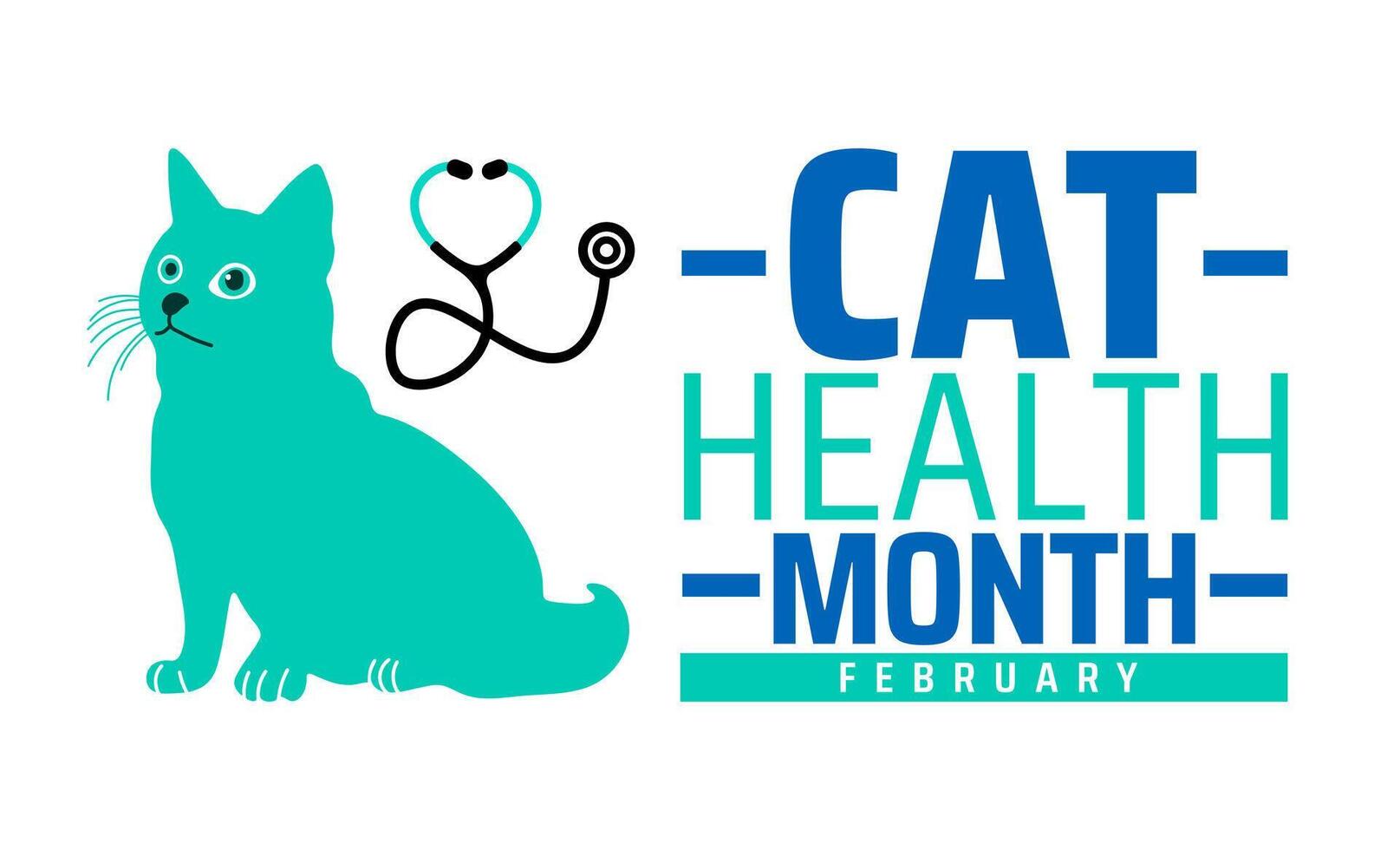 National Cat Health Month background banner or poster design template. vector