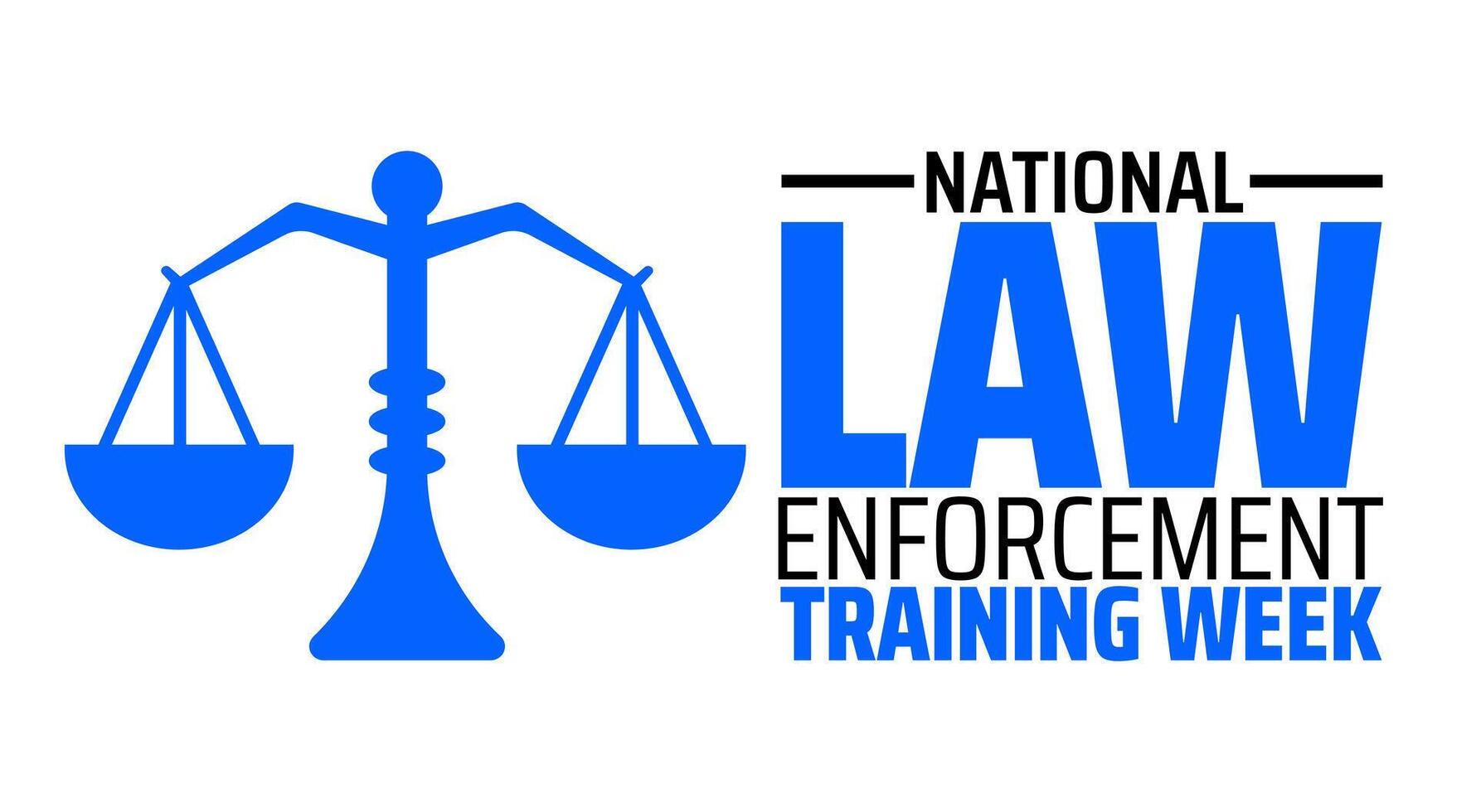 National Law Enforcement Training Week background banner with law icon vector