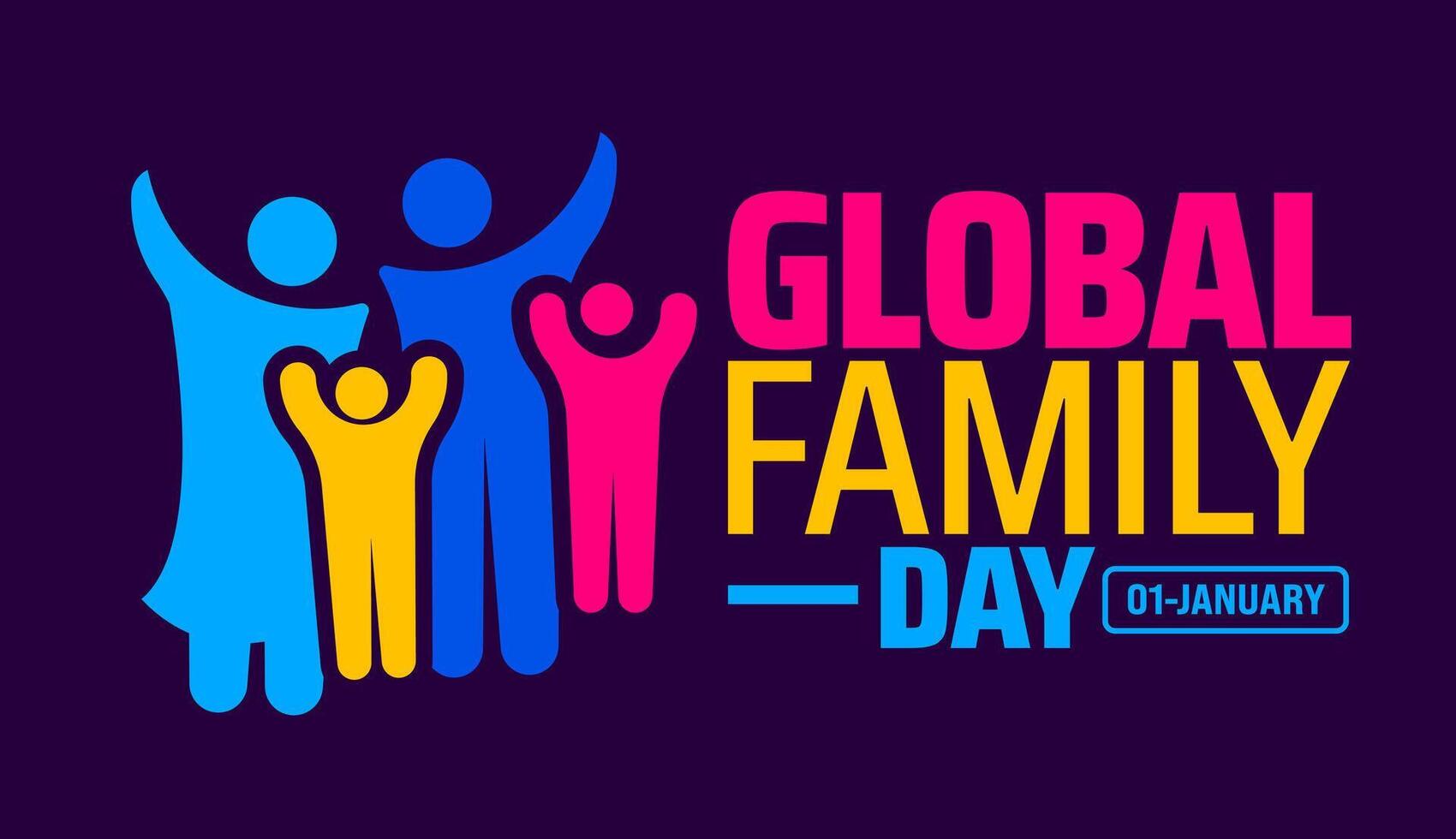 Global Family Day background banner or poster design template vector