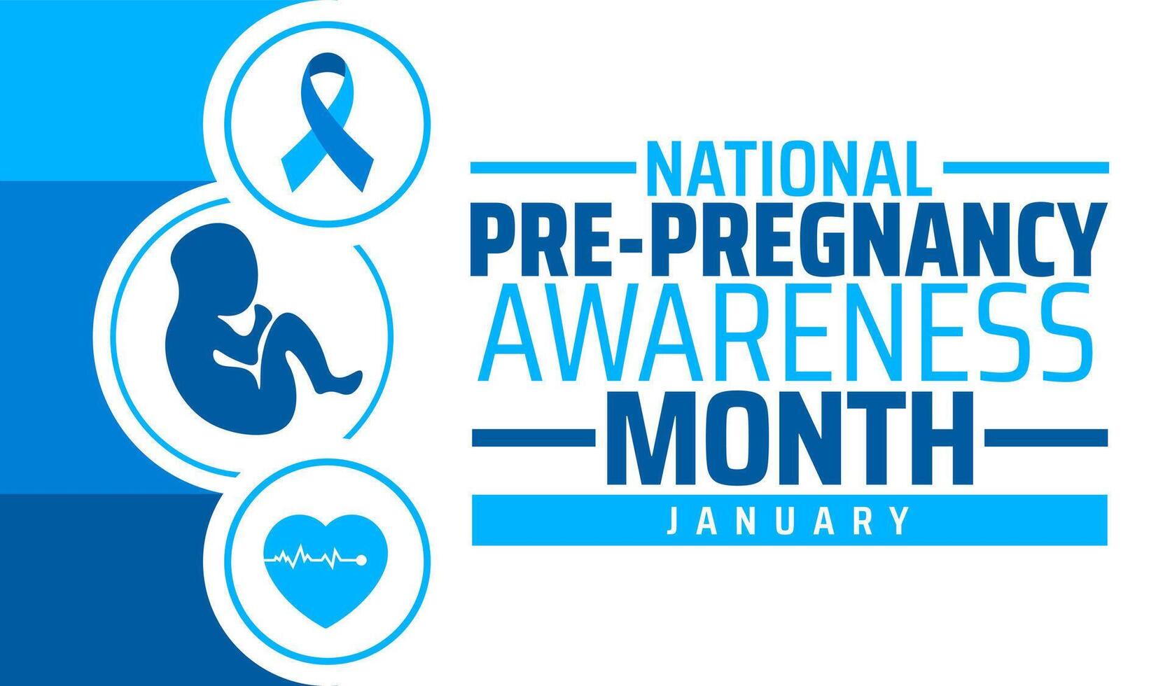 National Pre-Pregnancy Awareness Month background banner or poster design template. observed every year in January. Holiday concept. Use to any Template, card, poster, placard, template. vector