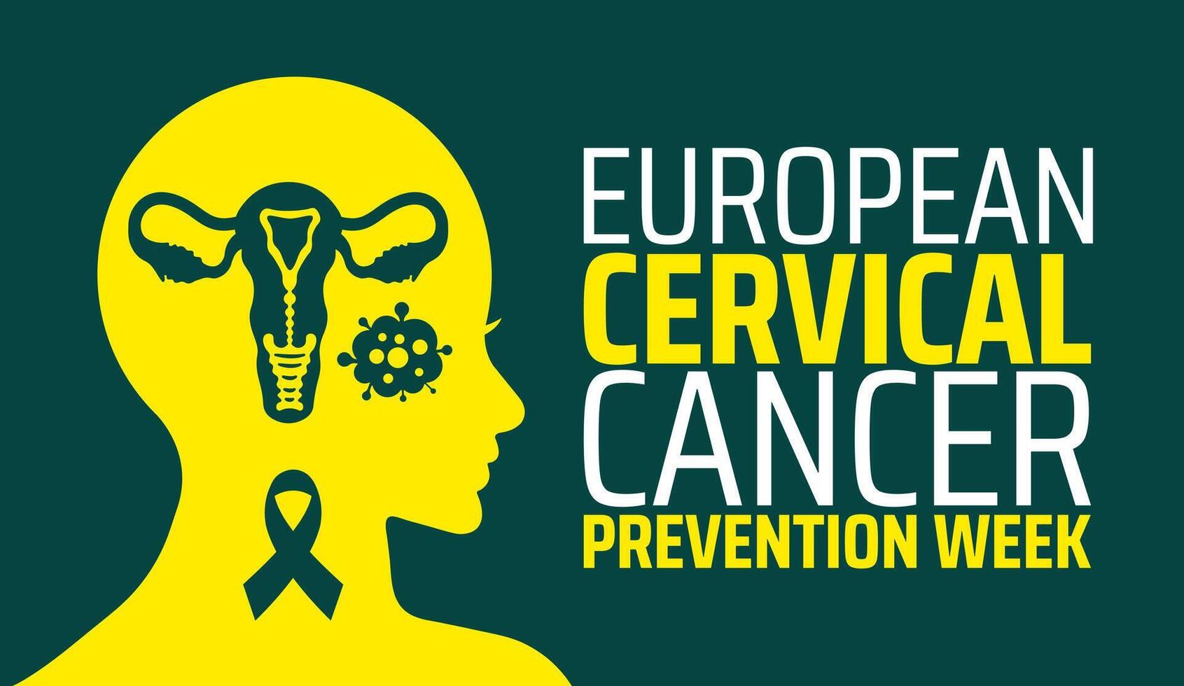 European Cervical Cancer Prevention Week background with yellow and green color vector