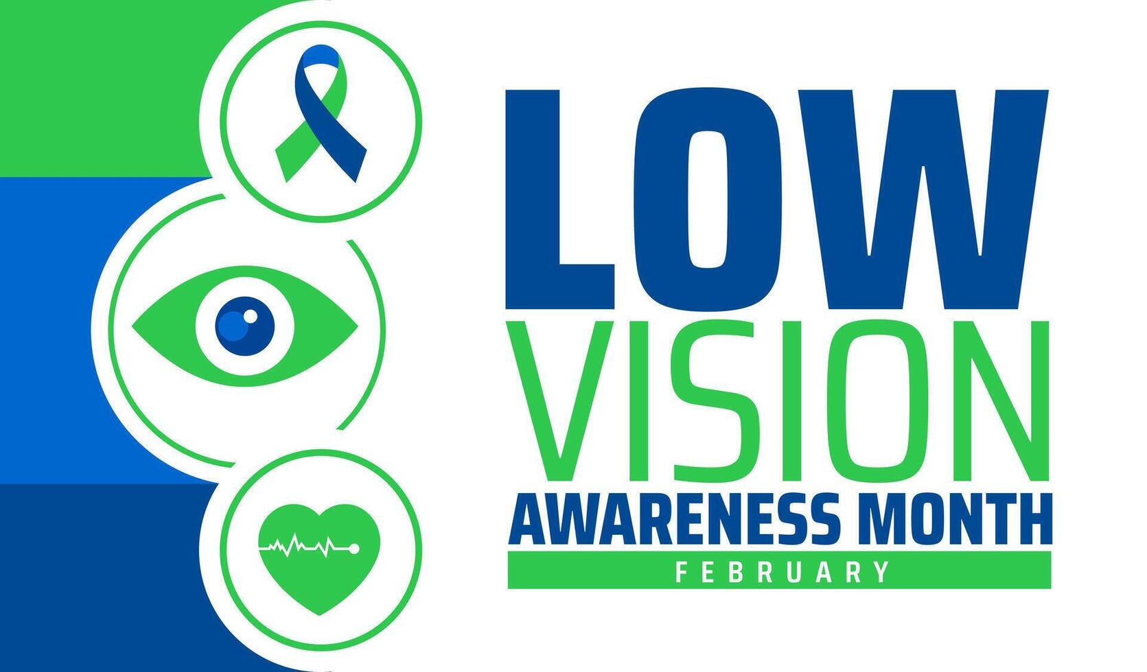 Low Vision Awareness Month background banner or poster design template with eye logo design vector