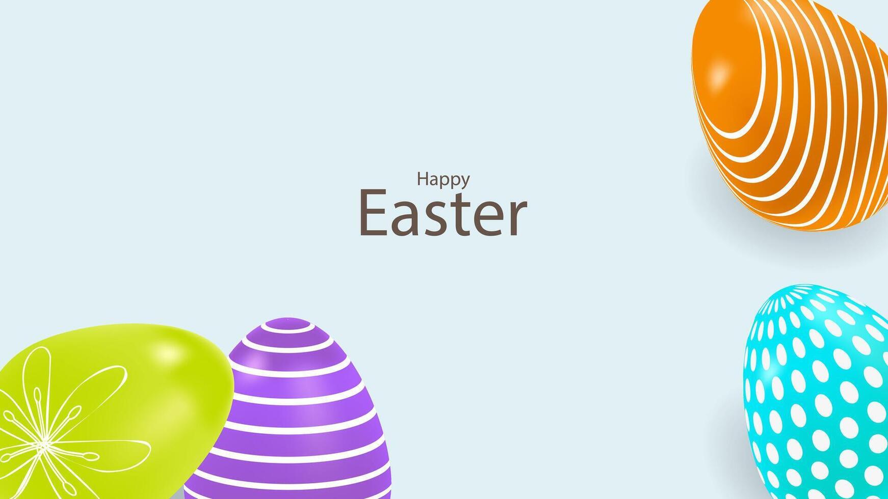 Happy easter 3d Colorful eggs banner design. For Social Media web packaging and advertising. Template postcard invitation poster. illustration. vector