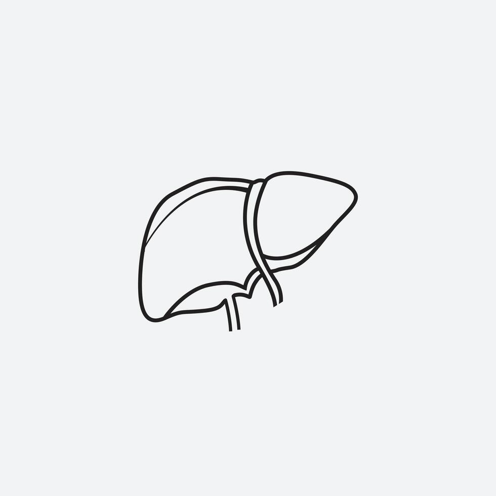 Human liver icon web design in , Single continuous line art vector
