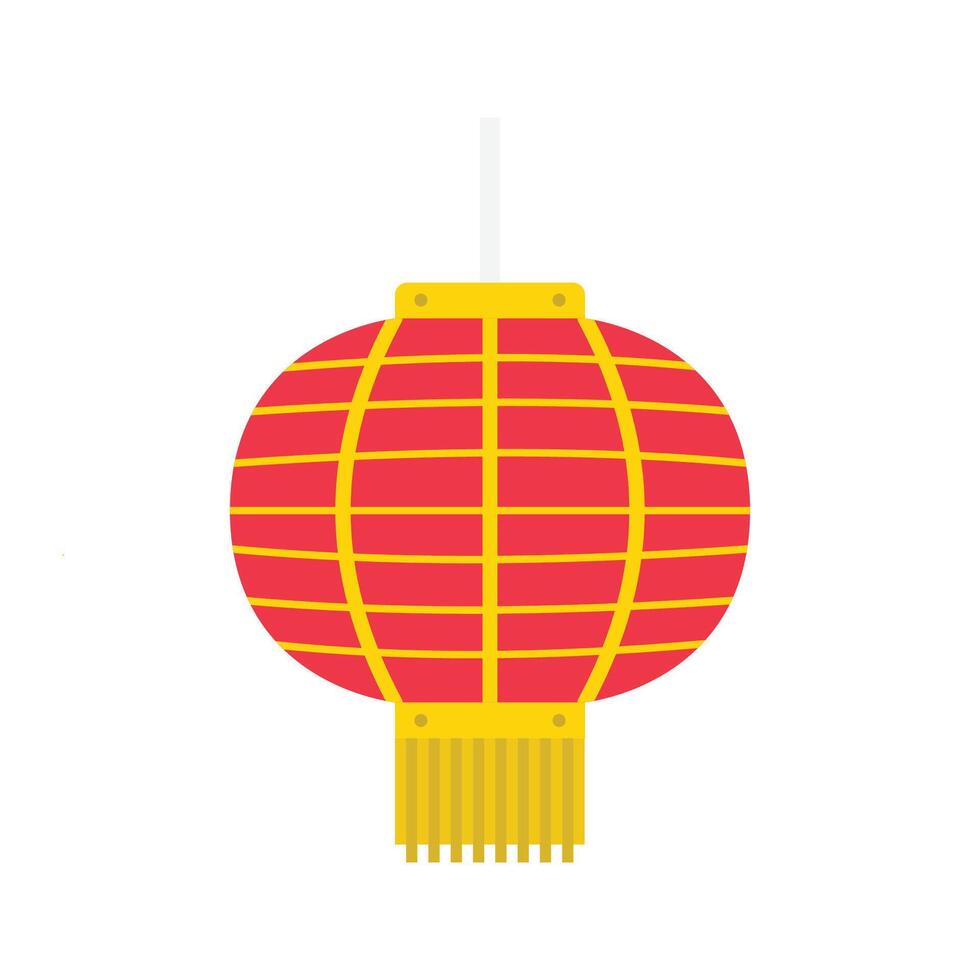 Chinese Red Lantern Flat Illustration. Clean Icon Design Element on Isolated White Background vector