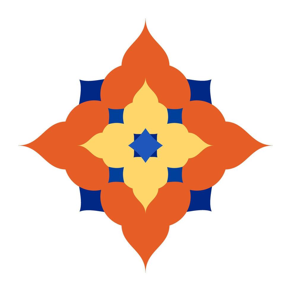 thai traditional geometric pattern icon symbol for decoration flat design vector