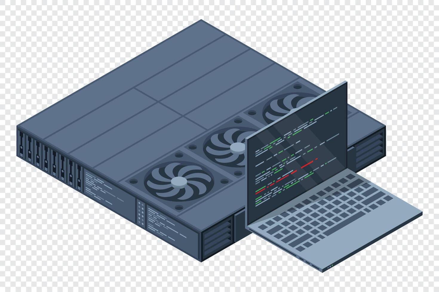 Isometric server. Server racks. Server boxes isolated. Network server room. Computer network technology. illustration. vector