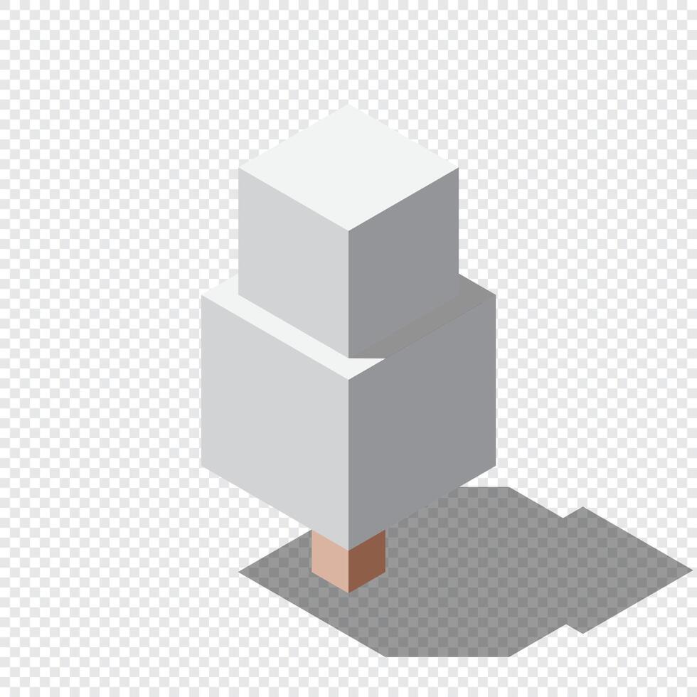 Isometric winter tree. Tree isometric elements. Isometric tree element for landscape design. Park element. vector