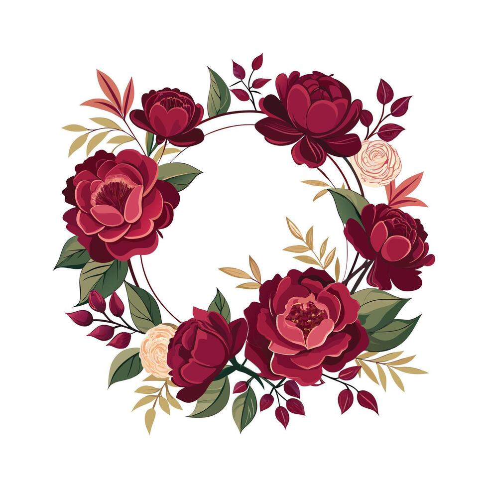Beautiful wedding invitation with floral vector