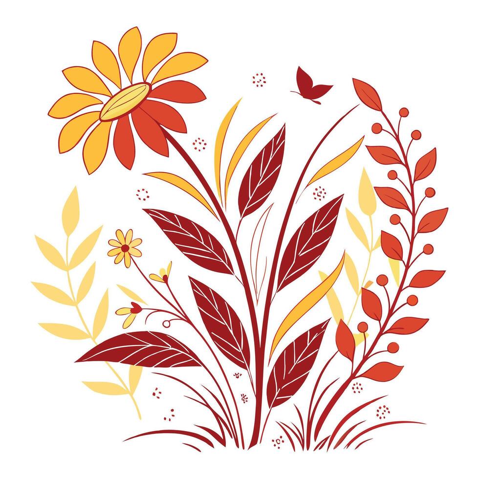 Watercolor frame with red flowers vector