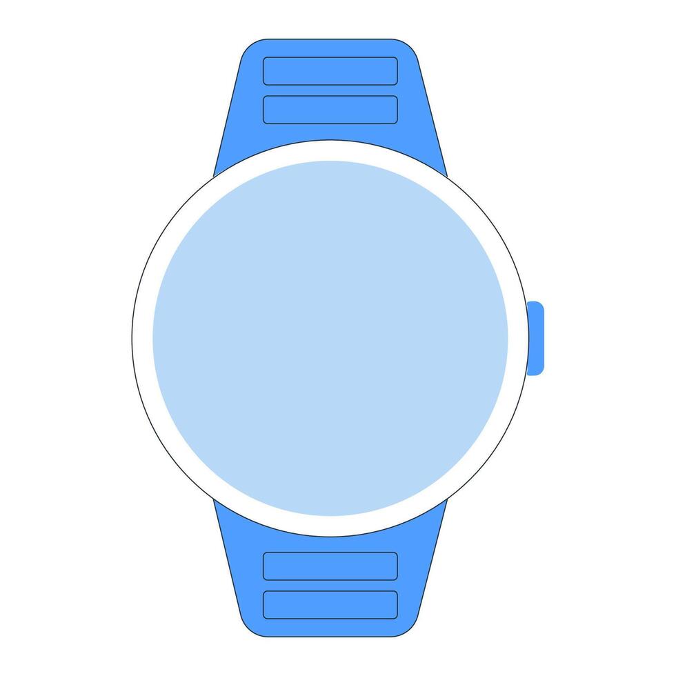 Smartwatch with fitness tracking, notifications, and customizable watch faces. Ideal for workouts, managing calls, and staying organized throughout the day. vector