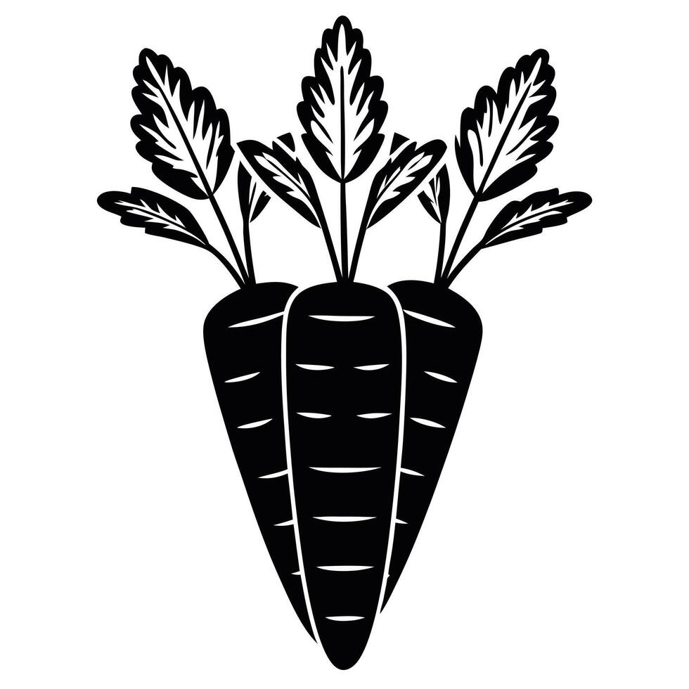 Healthy carrot three icon art design. vector