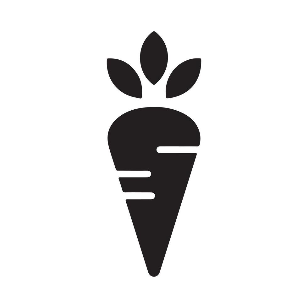 Unique carrot silhouette art design. vector