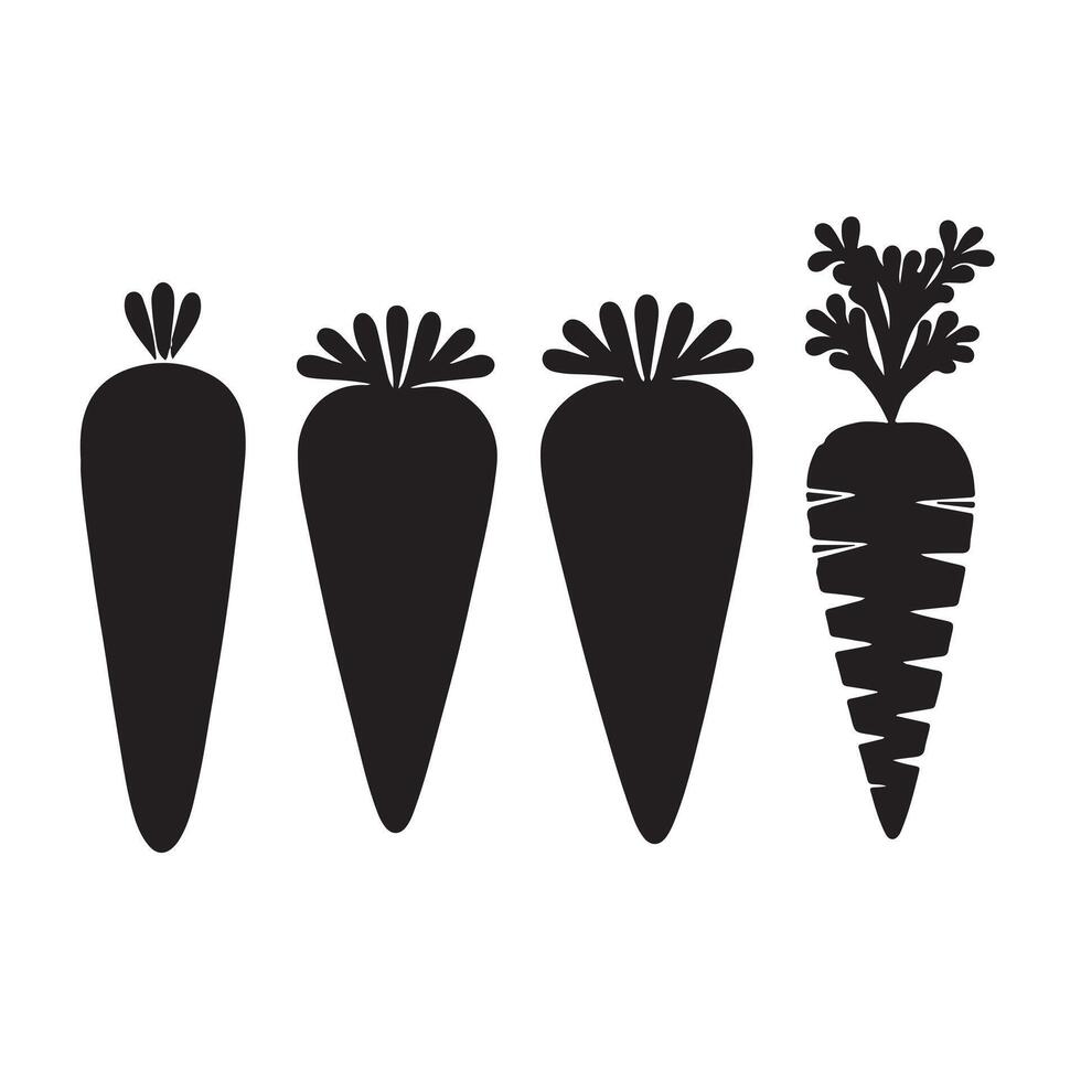 Unique best carrot silhouette art design. vector
