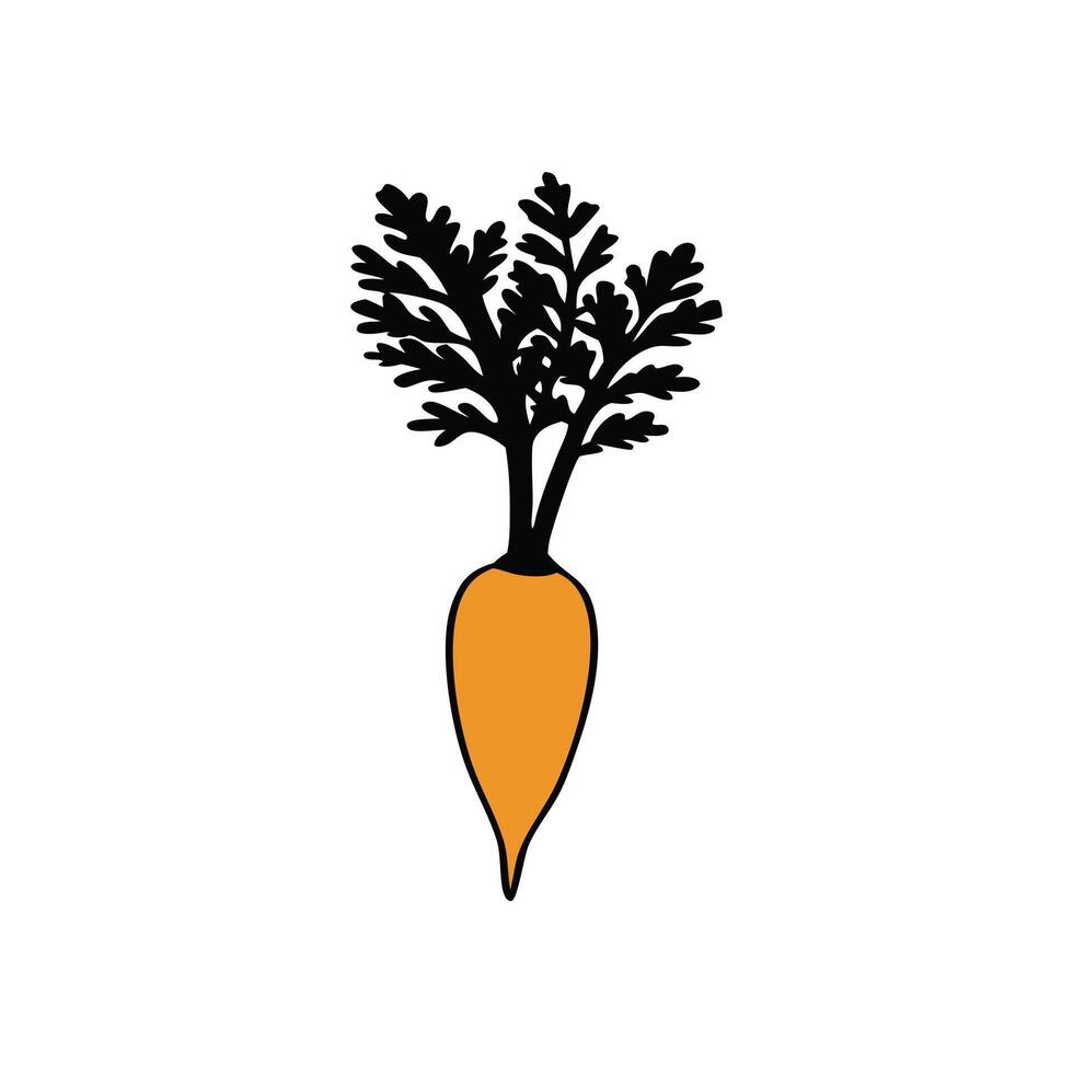 Unique ripe carrot silhouette art design. vector