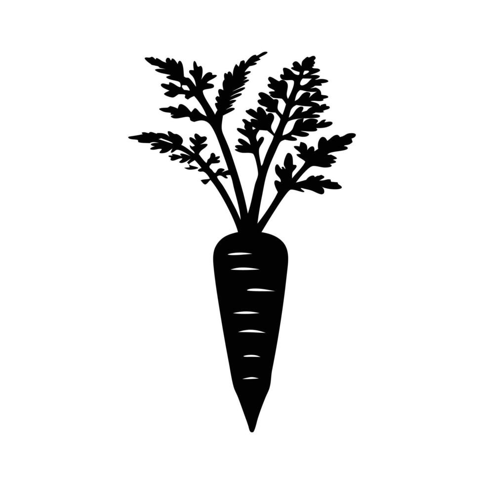 Healthy carrot single icon art black design. vector