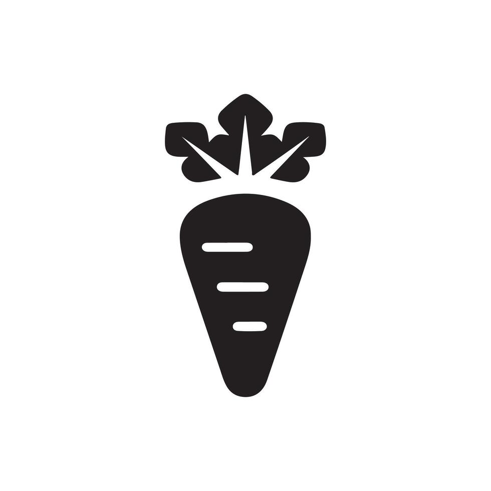 Unique single carrot silhouette art design. vector