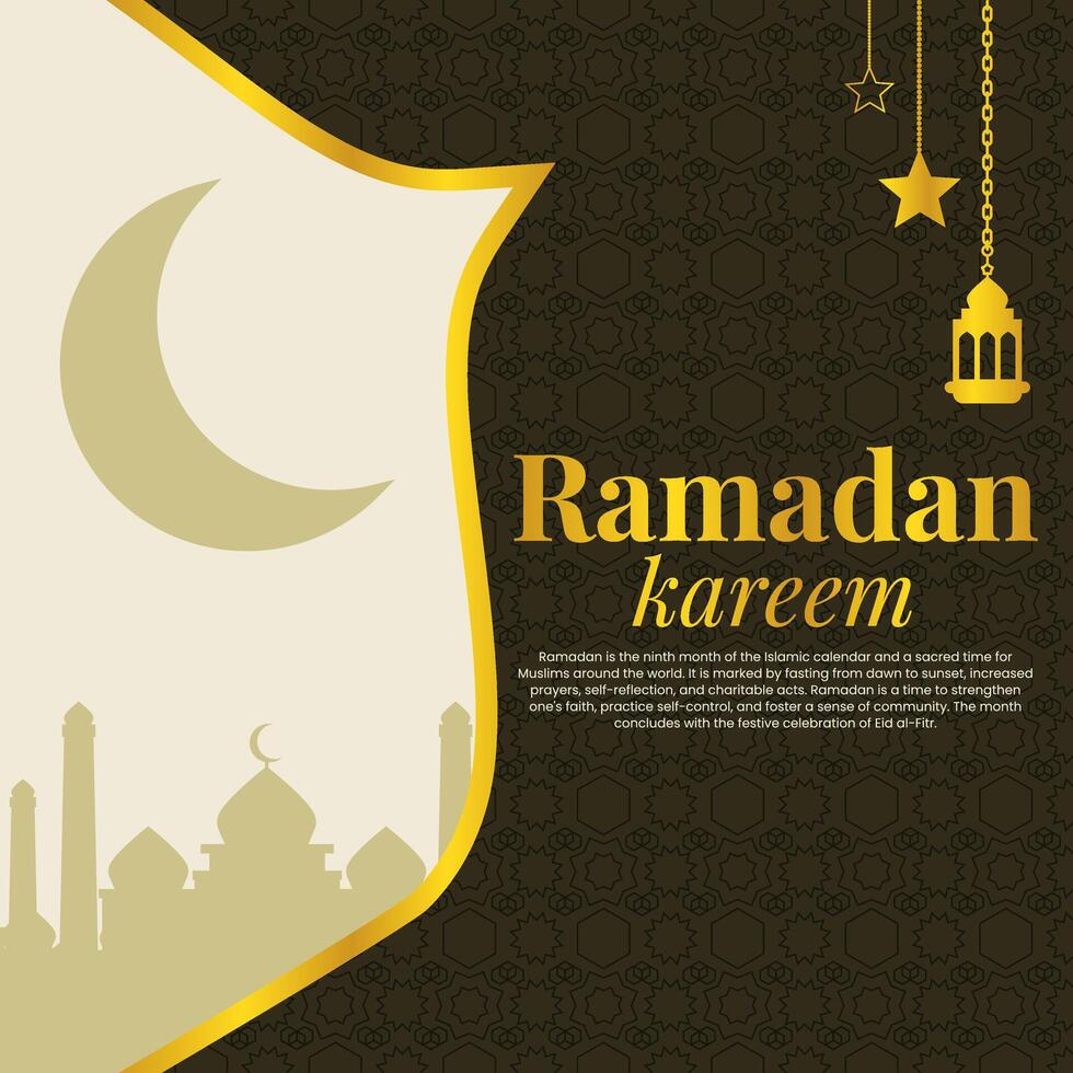 Best Elegant Ramadan Kareem Feed Design for Social Media Posts vector