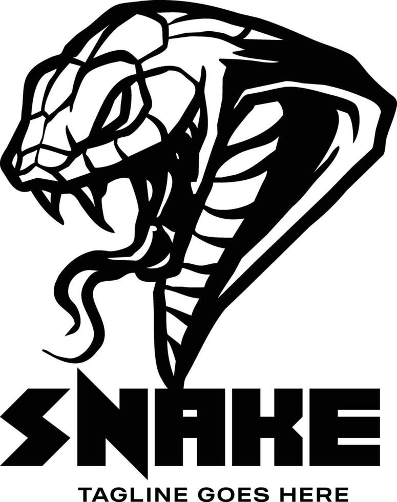 snake logo template. danger snake icon. black cobra silhouette isolated on white vector