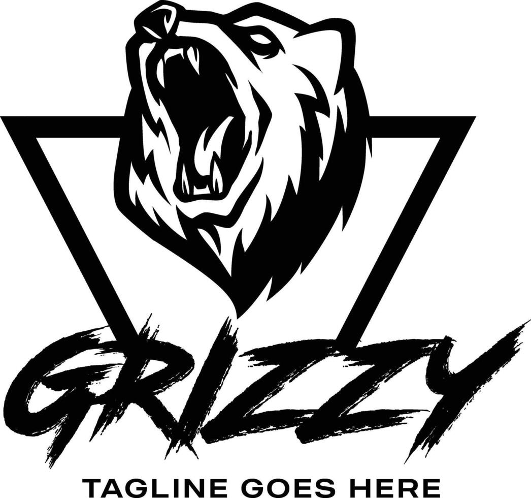 Modern professional grizzly bear logo for a sports team vector