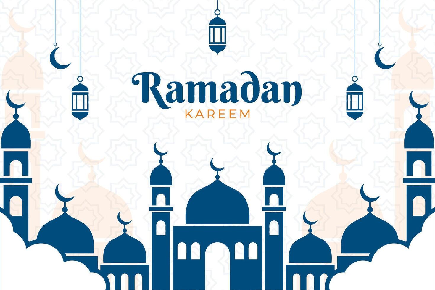 Ramadan Kareem flat design background vector