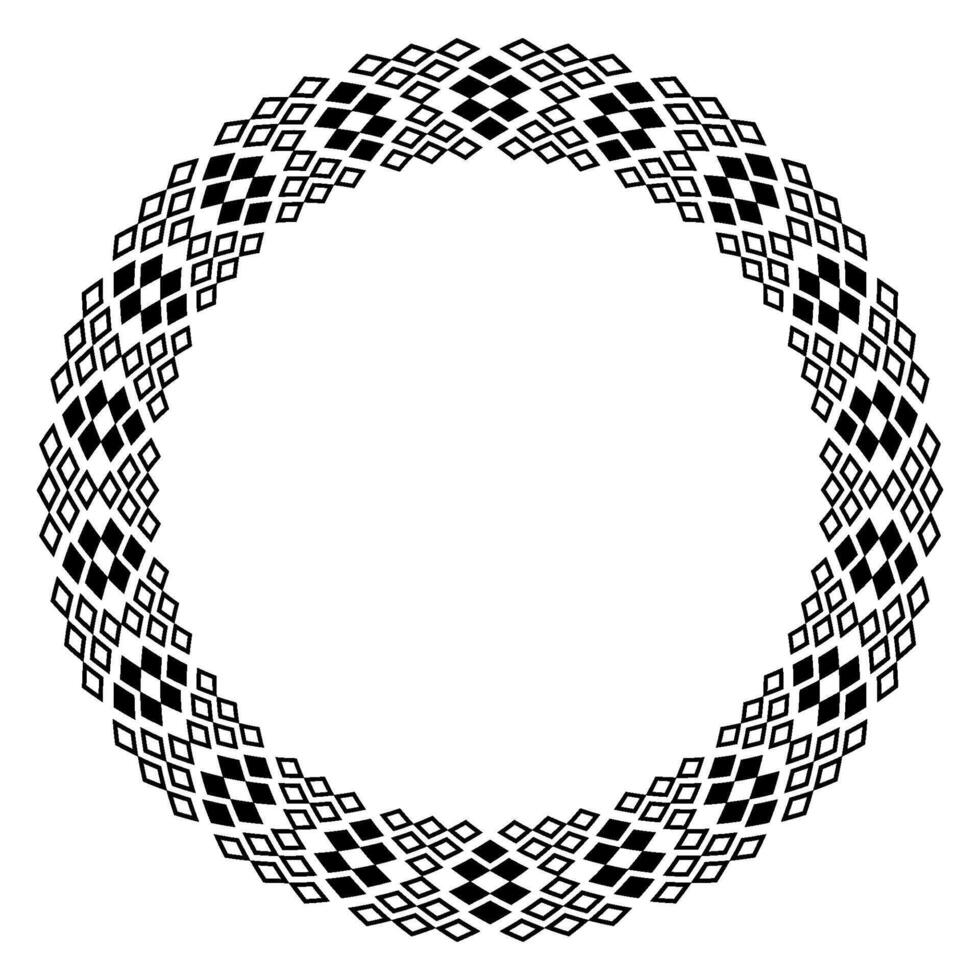 Indian Round Frame Border with Antique Pattern. vector