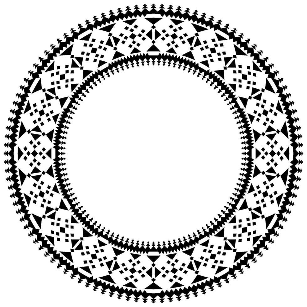 Indian Inspired Mandala Frame Border with Floral Ornamental Motif. vector