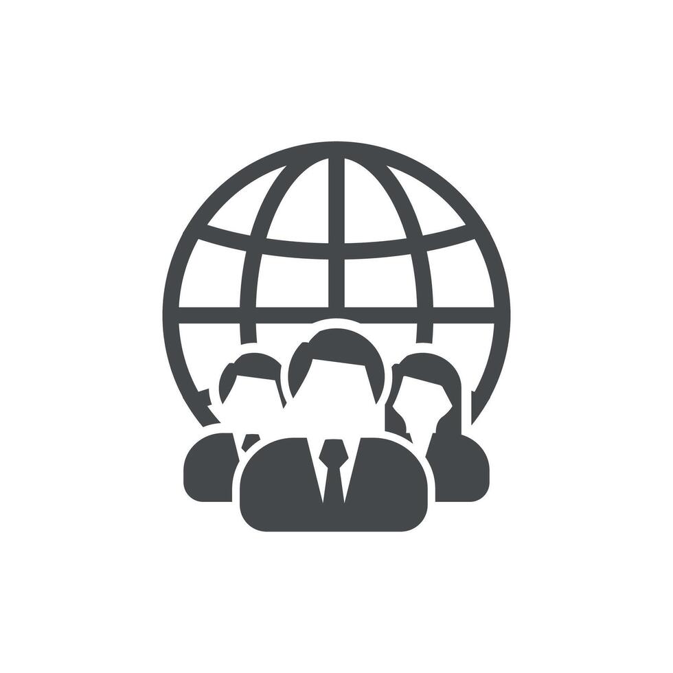 illustration flat design templete worldwide business icon. vector