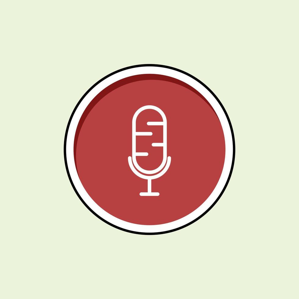 Microphone icon in flat style. Recording button symbol. Recording icon for UI apps. microphone icon design for journalistic needs. press needs equipment. Microphone element design. vector
