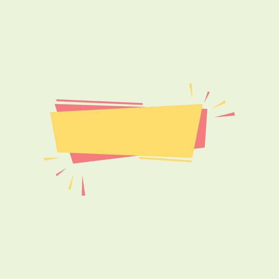 Banner flat icon. Isolated on green background. yellow banner isolated on white background. Flat banner illustration design element. Frame Banner for your Brochure, flyer etc vector