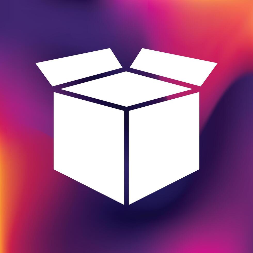 Open Box trendy creative beautiful abstract illustration colorful gradient background vector