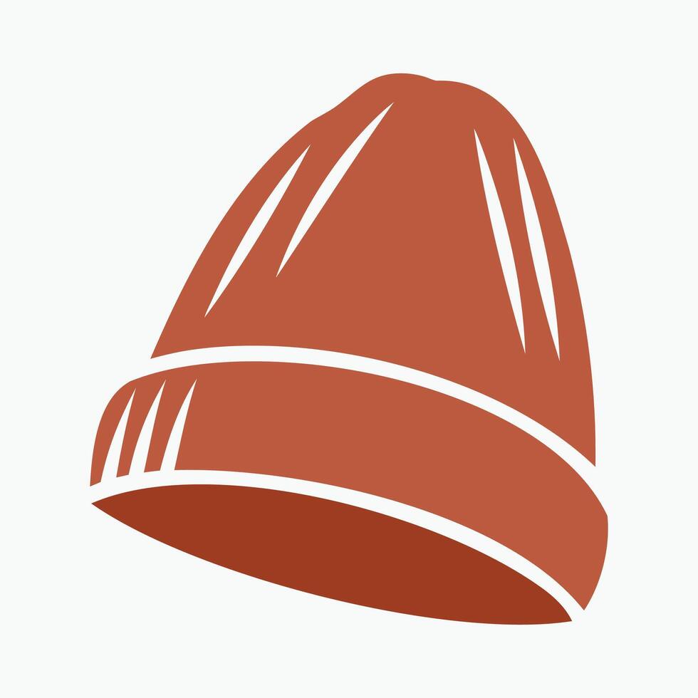 trendy beanie hat silhouette illustration vector