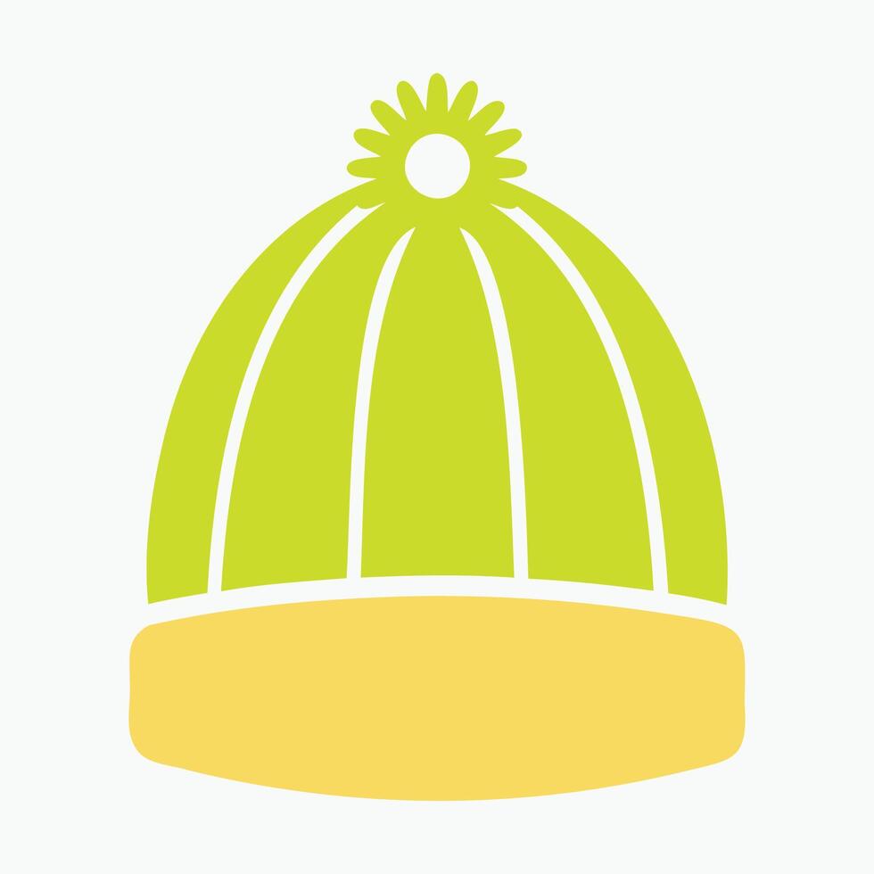 classic beanie hat silhouette outline vector